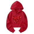 thumbnail image 4 of Mifsaly Valentine Crop Hoodie Women Hearts Print Long Sleeve Hooded Sweatshirt Loose Dressy Casual Pullover Tops Girls Girlfriend Gifts Shirts Outdoor Travel Spring Loungewear XL, 4 of 6