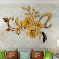 thumbnail image 2 of Girlsshop 3D Mirror Flower Art Removable Wall Sticker Acrylic Mural Decal Home Room Decor,Gold, 2 of 9