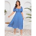 thumbnail image 4 of Vestido de verano de talla grande para mujer SCOMCHIC Azul Floral, 4 of 6