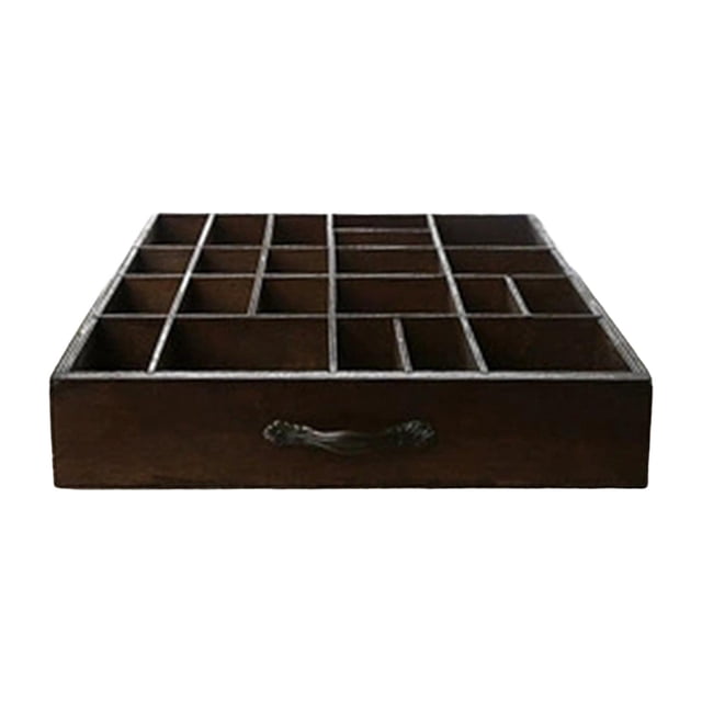 Abbracc Desk Organizer with Dividers Organizer Box Drawer Box Wood Storage Box Wood Tray