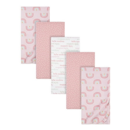 UPC: 0013618221156 | Gerber Baby Girls 100% Cotton Flannel Receiving Blankets 5-Pack
