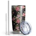 thumbnail image 2 of 20 Oz Pioneer Flower Coffee Tumbler Double Wall Insulated Stainless Steel Water Bottle | Metal Reusable Thermoses Flask with Cup Cap | Leak & Sweat Proof with Anti-Dust Lid, 2 of 7