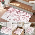 thumbnail image 5 of Entryway Rug 2'x3', Pink Leaves Small Rug for Kitchen Bathroom Door Mat Indoor Entrance, Summer Botanical Non-Slip Area Rugs Floor Mats Carpet Front Door Rugs, 5 of 8