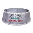 thumbnail image 1 of Hallops Distressed White Oversize Galvanized Christmas Tree Collar, 1 of 8
