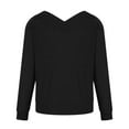 thumbnail image 4 of Wiyuqeen Plain Deep V Neck Sweaters for Women Casual Loose Fit Long Sleeve Pullover Sweaters Ladies Oversize Ribbed Knit Fall Tops Clothes, 4 of 5