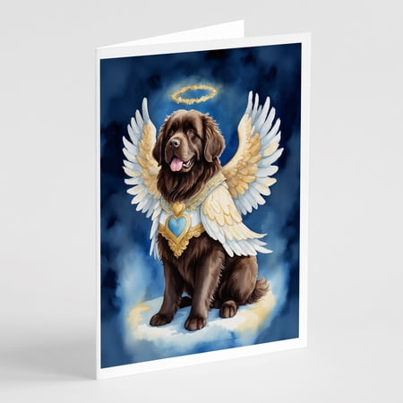 Newfoundland My Angel Greeting Cards Pack of 8 7 in x 5 in