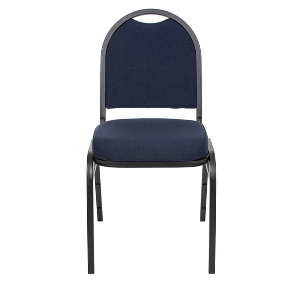 Hampden Furnishings Celia Collection Fabric Banquet Chair, Dark Blue, Pack of 2