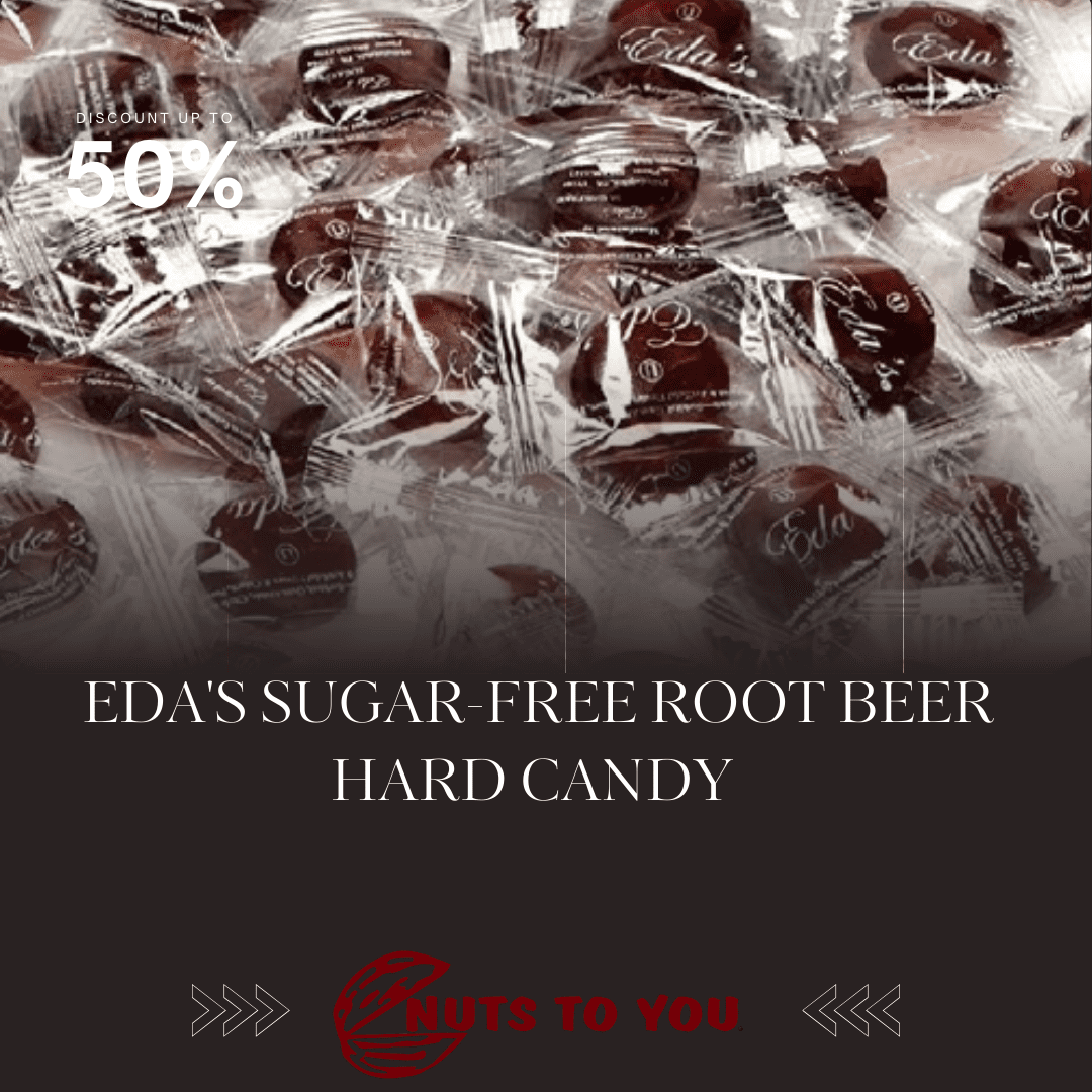 1LB Eda's Sugar Free Root Beer Hard Candy by Nuts To You | Zero Sugar Zero Carbs Fat-Free Candies Bulk in Box | Slightly Different Taste From Sugar Root Beer