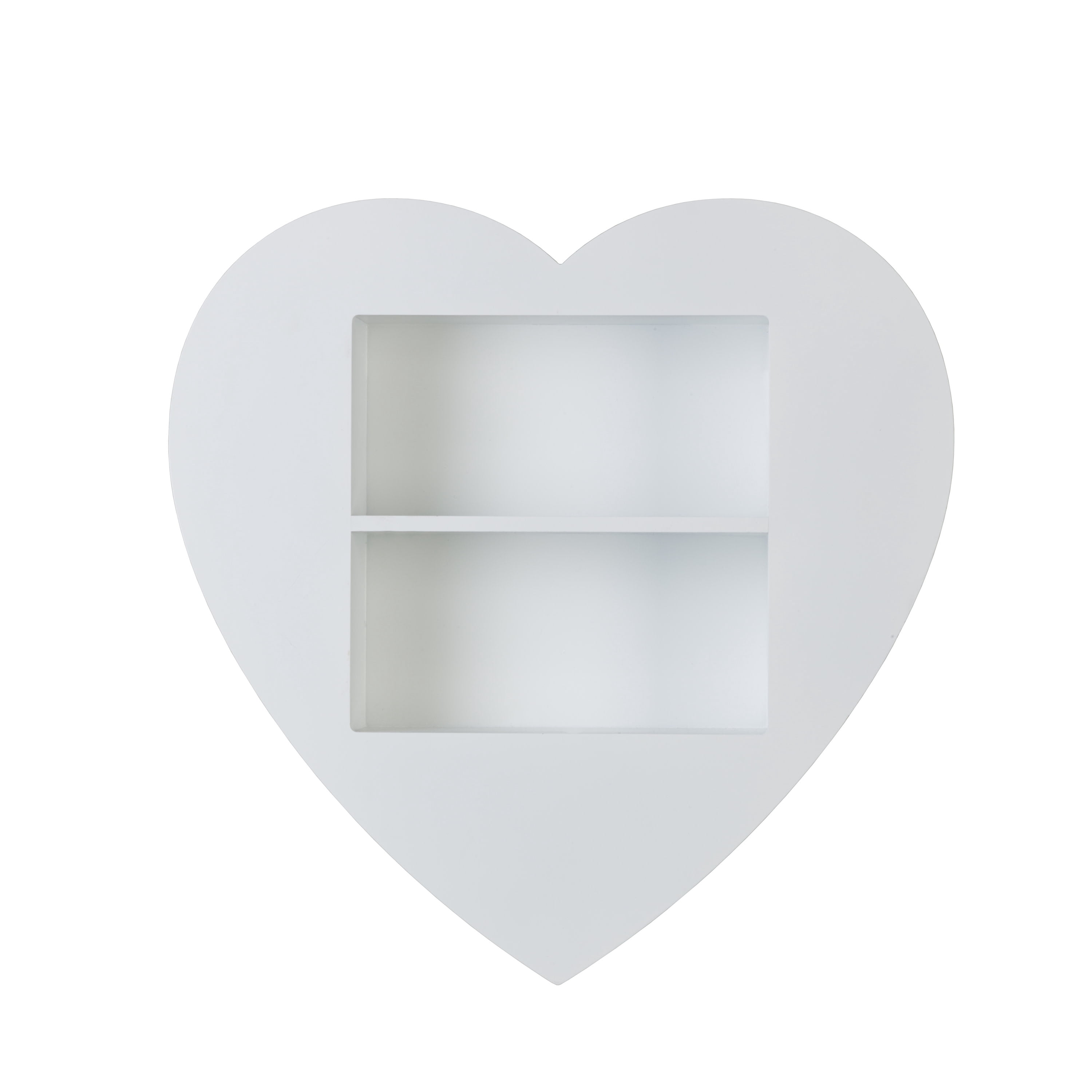 Melannco 18-inch Bright White Decorative Heart Wall Shelf, 1 Each