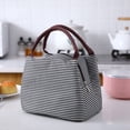 thumbnail image 4 of Bolsa de almuerzo para mujeres / hombres Lonchera para mujeres / hombres (rayas blancas y negras) Bolsa de almuerzo para mujeres y hombres Lonchera aislada para adultos, reutilizable, 4 of 5