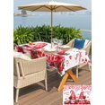 thumbnail image 4 of Outdoor Tablecloth with Umbrella Hole and Zipper, Valentine's Day Rectangle Table Cloth 60x120 Inch Waterproof Tablecloth, Red Gnomes Love Roses Romantic White Picnic Table Cover for Patio Camping, 4 of 7