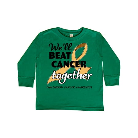 

Inktastic We ll Beat Cancer Together- Childhood Cancer Awareness Gift Toddler Boy or Toddler Girl Long Sleeve T-Shirt