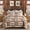 Bear, variant on Horse Quilt Set King - 100% Cotton King Quilt Bedding Set - Cowboy Western Rustic Farmhouse Quilts - Wildlife Animals & Forest Beige Plaid Patchwork Bedspread Set for All Season - 3 Pcs