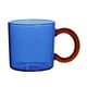 thumbnail image 2 of Taza de café de vidrio con asa, 300 ml, vasos para café con leche, zumo, agua azul, 2 of 8