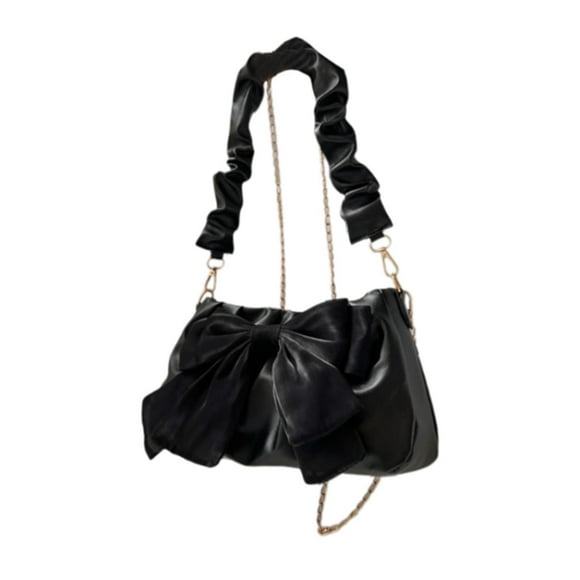 Esquirla Armpit Bag Women PU Stylish Crossbody Chain Bag for Holidays Shopping Dating Black