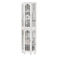 thumbnail image 6 of mayceyee Lighted 3-Side Corner Cabinet, 72" Tall Curio Display Cabinet with 4 Adjustable Tempered Glass Shelves, Curved Wood Corner Storage Decoration Rack for Living room & Bedroom Loraine (White), 6 of 11