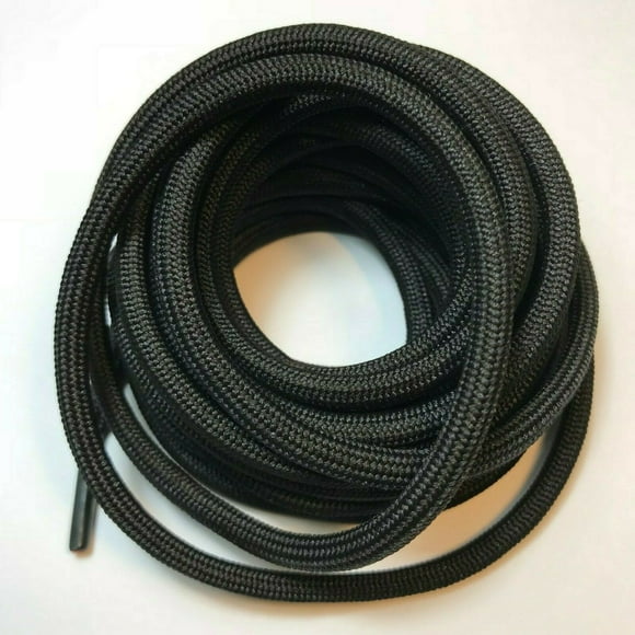 3 Pairs 5mm Thick Heavy Duty Black Long Military Hiking Work Boot Laces Shoelaces Strings Replacements for Men Women 39 40 48 54 60 63 72 Inches