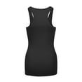 thumbnail image 2 of Women's Cotton Ribbed Knit Racerback Tank Top, Black, S, 1 Piece, 2 of 2