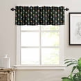 thumbnail image 7 of Christmas Colorful Kitchen Curtains and Valances Set, Xmas Balls Bells Stars Berry Black Rod Pocket Window Valance 18 Inch Window Curtain Panels for Living Room Bedroom Laundry, 27.5x36in, 3 Pieces, 7 of 7
