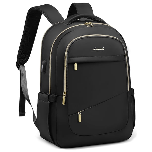 Mochila para portátil LOVEVOOK negra para mujer resistente al agua
