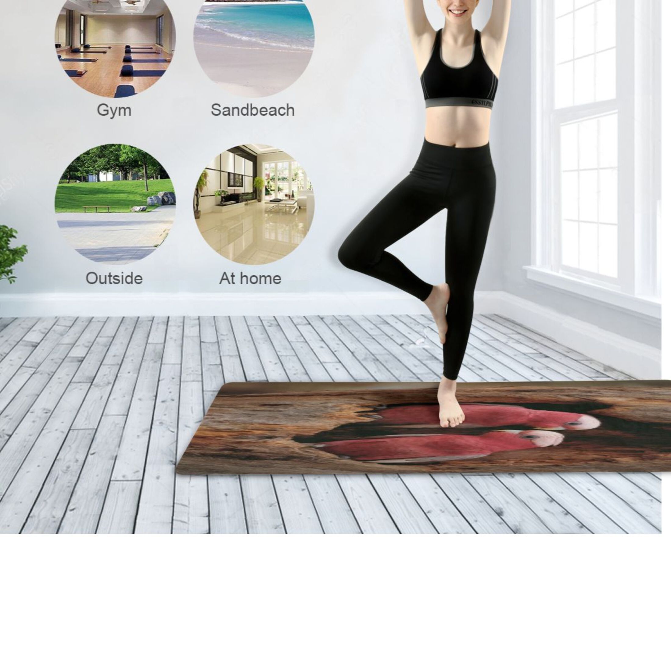 BZSMCE Yoga Mat Women Fitness Mat Tree Hollow Nook Pattern