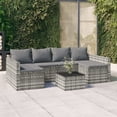 thumbnail image 1 of vidaXL 2 Piece Garden Lounge Set with Cushions Grey Poly Rattan, 1 of 5