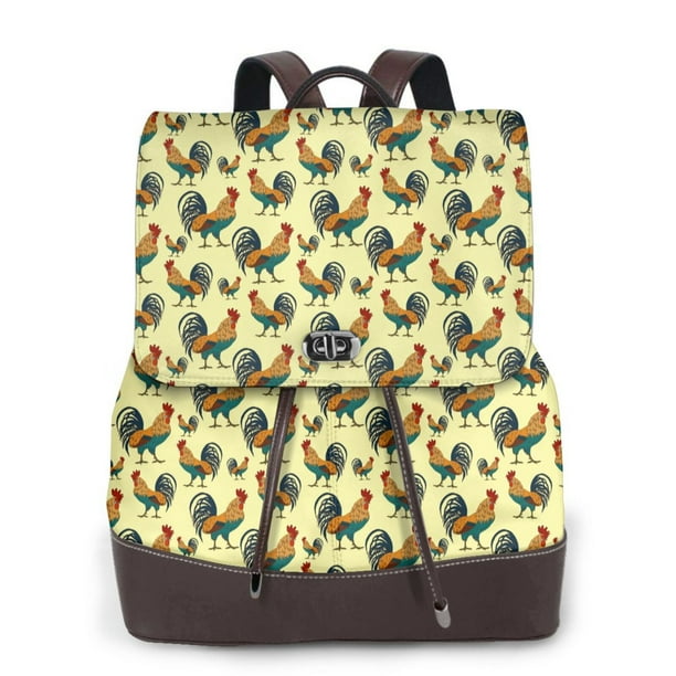 Fotbe Roosters In Farm Mochila Bolso con Estampado para Mujer, Mochila Antirrobo de Nylon Impermeable, Bolsa Ligera de Hombro