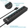 thumbnail image 2 of 7-Ports USB 2.0 Hub High Speed ON/Off Individual Switch with LEDs Power Switches USB Hub, 2 of 8