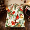thumbnail image 4 of Manfei Christmas Tree Bed Sheets Holiday Full Size Sheets, Red Green 4 Pieces (1 Flat Sheet, 1 Fitted Sheet and 2 Pillowcases), 4 of 6