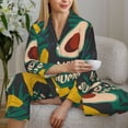 thumbnail image 6 of Fotbe Banana And Avocado Pattern Long Sleeve Pajama Set for Women,Sleepwear Set,2-piece Loungewear Set,Soft PJs Comfy Nightwear with Pockets -Small, 6 of 7