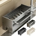 thumbnail image 7 of Staron Black Sponge Holder for Kitchen Sink, Stainless Steel Sink Caddy Organizer Kitchen Countertop Organization and Storage, 7 of 7
