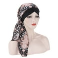 thumbnail image 2 of Bright silk punching cloth flower turban hat flower turban hat Muslim can hide hair turban hat, 2 of 6