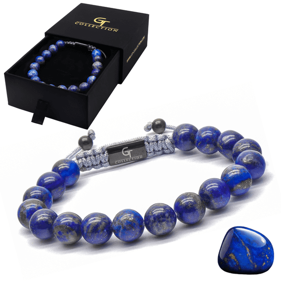 Men's LAPIS LAZULI Beaded Bracelet | Gift for Men | One Size Fits All | 100% Natural | Gemstone Adjustable Bracelet