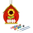 thumbnail image 2 of Kit de pintura para casa de pájaros DIY: construcción de casa de pájaros, pinturas, pinceles, manualidades de madera D, 2 of 9