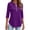23#Dark Purple, variant on Women's 3/4 Length Sleeve V Neck Flowy Tunic Blouses Work Tops Shirts with Zippers Navy 2XL