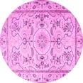 thumbnail image 1 of Ahgly Company Indoor Round Medallion Pink Traditional Area Rugs, 6' Round, 1 of 4
