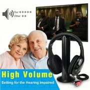 Ingzy Wireless Headphones for TV Watching with 2.4G RF Transmitter Charging Dock High Volume Soft Over-Ear Cordless Headset for Seniors or Own Zone Television,Easy Plug and Play 100ft Range No Delay