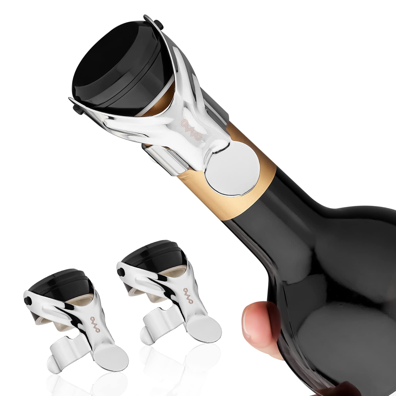 OWO Champagne Stoppers Stainless Steel Champagne Saver with Silicone