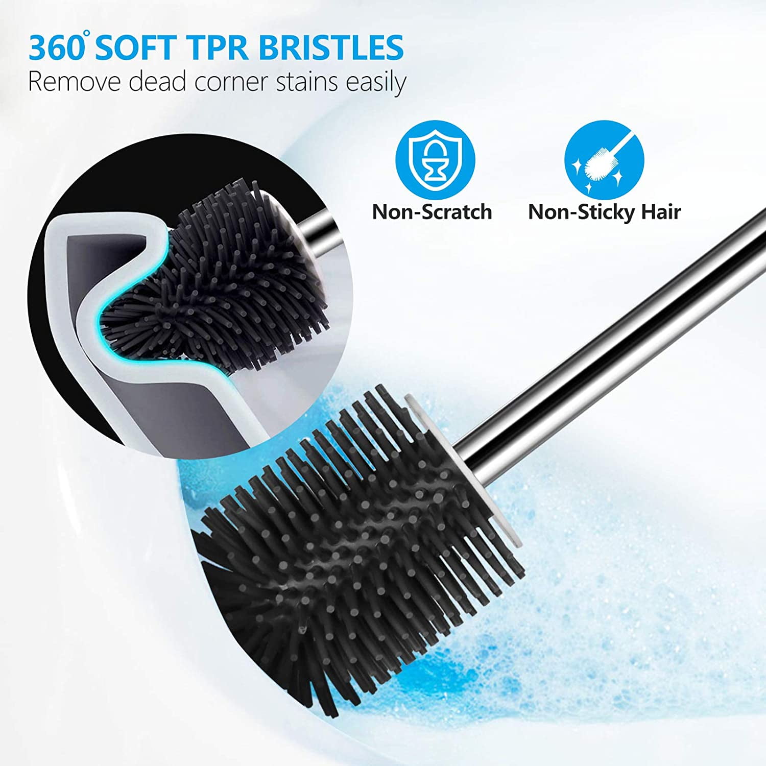 Kepooman Home Toilet Brush & Holder Set for Bathroom Storage Organization, Multi-color Kepooman Home Toilet Brush & Holder Set for Bathroom Storage Organization, Multi-color