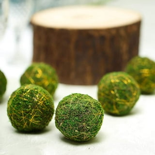 Usmola 18pcs Fake Moss Balls, 6pcs 3.2 Faux Green Balls + 12pcs 2 Artificial Moss Decorative Balls for Centerpiece Bowls (Green)
