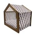 thumbnail image 2 of Guitar Pet House, Repeating Graphic Electric Guitars in Diagonal Order Rock Music Band Songs, Outdoor & Indoor Portable Dog Kennel with Pillow and Cover, 5 Sizes, Red Black White, by Ambesonne, 2 of 5