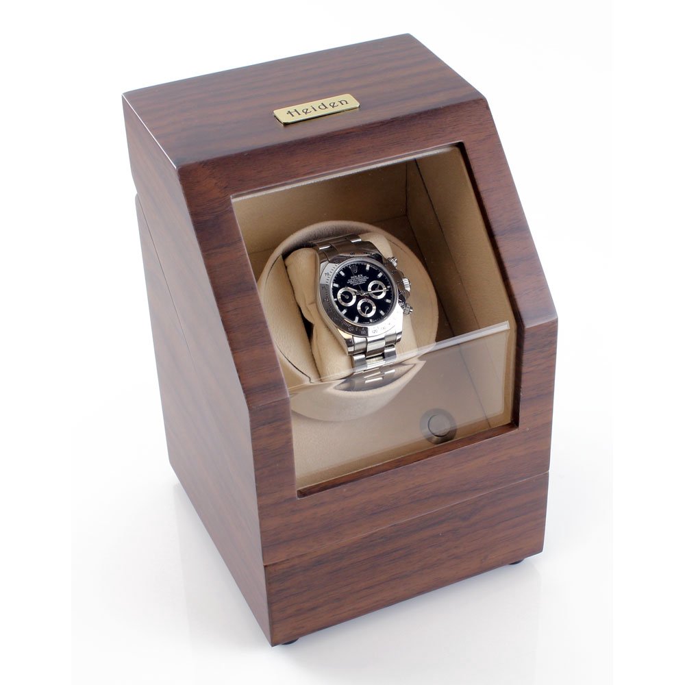 Heiden Watch Winders Battery Powered Single Watch Winder Walnut