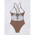 thumbnail image 3 of Spring Women'S Plaid Printed One-piece Swimsuit, Backless Sexy Bow Tie, Spring Summer Indoor Outdoor Swimwear, 3 of 9