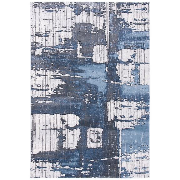 SAFAVIEH Lagoon Mortimer Distressed Area Rug, Gray/Blue, 5'5" x 7'7"