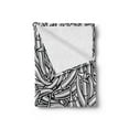 thumbnail image 2 of Food Soft Flannel Fleece Throw Blanket, Abstract Design Monochromatic Chili Peppers Modernistic Illustration, Cozy Plush for Indoor and Outdoor Use, 70" x 90", Charcoal Grey and White, by Ambesonne, 2 of 5