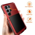 thumbnail image 3 of Feishell Designed for Samsung Galaxy S25 Ultra Case, [Built-in Screen Protector] [Military Grade Drop Protection] Metal Aluminum Alloy Heavy Duty Full-Body Shockproof Water-Proof Phone Case,Red, 3 of 4