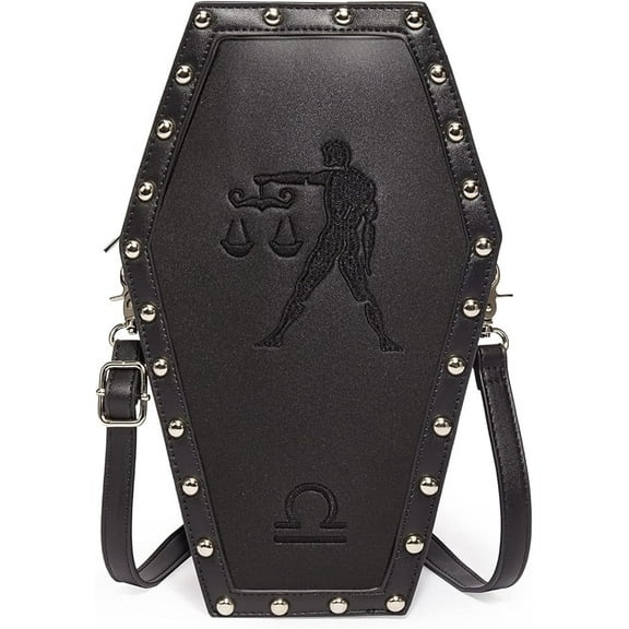 12 Constellation Coffin Bag Gothic Backpack with Exquisite Embroidery Pattern Small Backpack