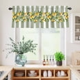 thumbnail image 5 of 3 Piece Kitchen Curtains and Valances Set Sage Green Stripes Cafe Curtains 36 Inch Length Summer Spring Botanical Lemon Leaves Valance & Tier Curtain for Living Room Bedroom Window 54"x18"+27"x36"*2, 5 of 6