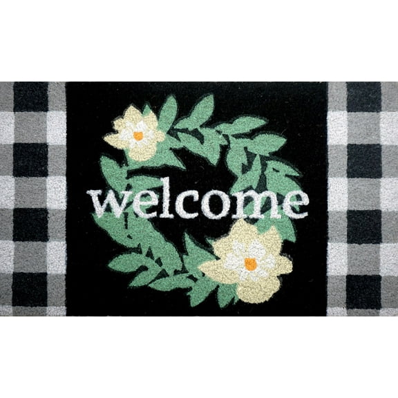 Briarwood Lane Magnolia Wreath Natural Fiber Coir Doormat