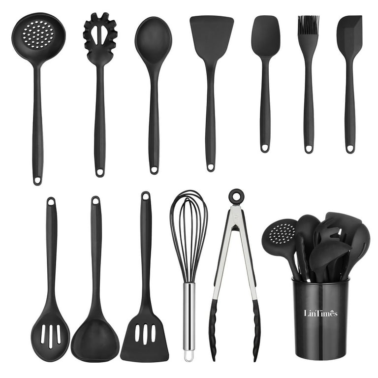 Kitchen Silicone Utensil Set, 13 Pcs Full Silicone Handle Heat Resistant Cooking  Utensils BPA Free, Non Toxic Non-stick Cookware Turner, Tongs, Spatula,  Spoon, Brush Sets with Holder